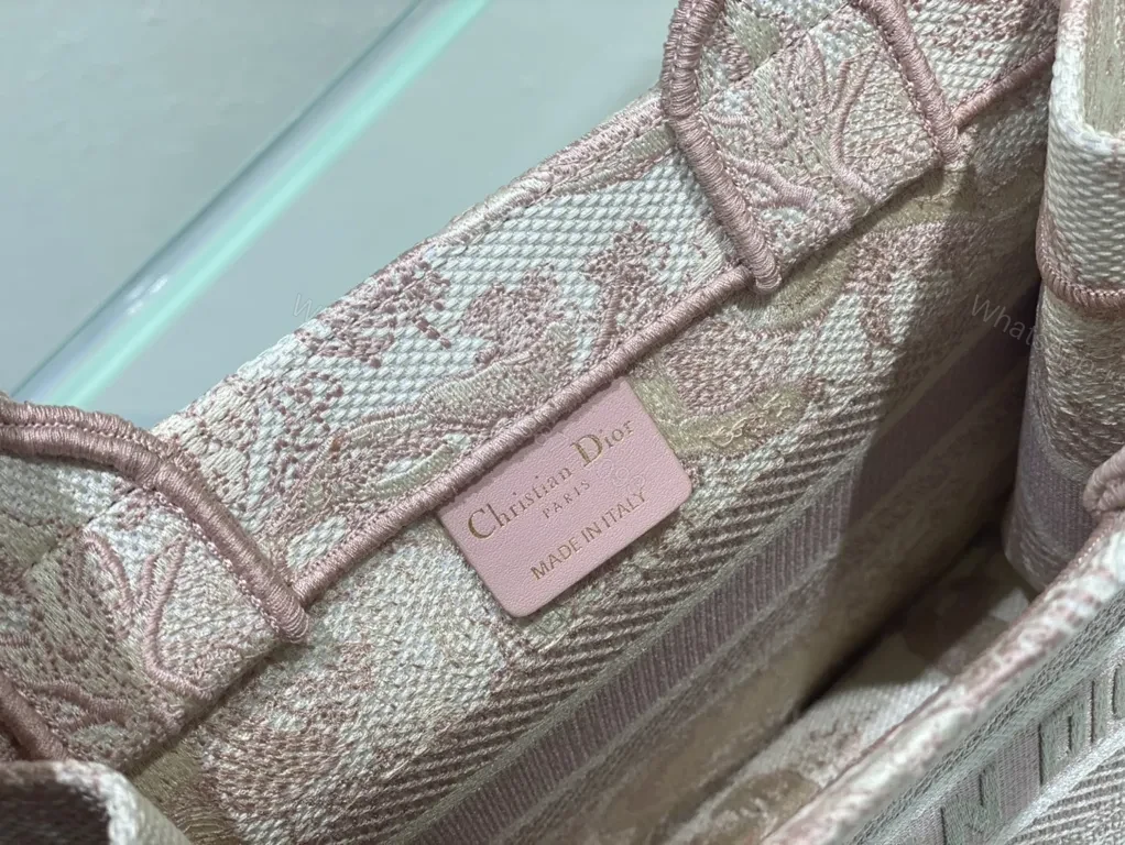 View 2 of Pink Dior Jacquard Tote: Structured Luxury Bag