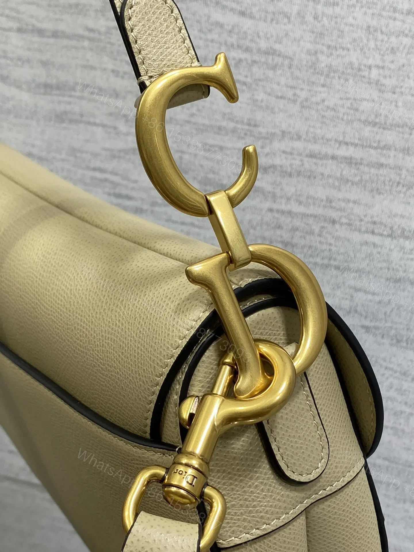 View 5 of Dior Saddle Bag in Beige Gold Hardware