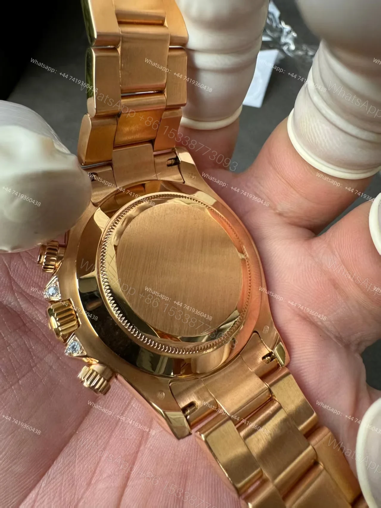 View 17 of Rolex Super Clone Daytona 126595TBR 1:1 Replica Watch – 18K Rose Gold Diamond Beze 4131 movement