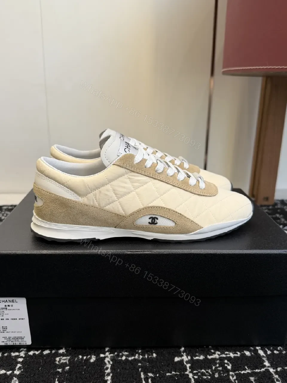 View 2 of Quilted Leather Sneaker: Luxe Chanel-Inspired Comfort Shoes