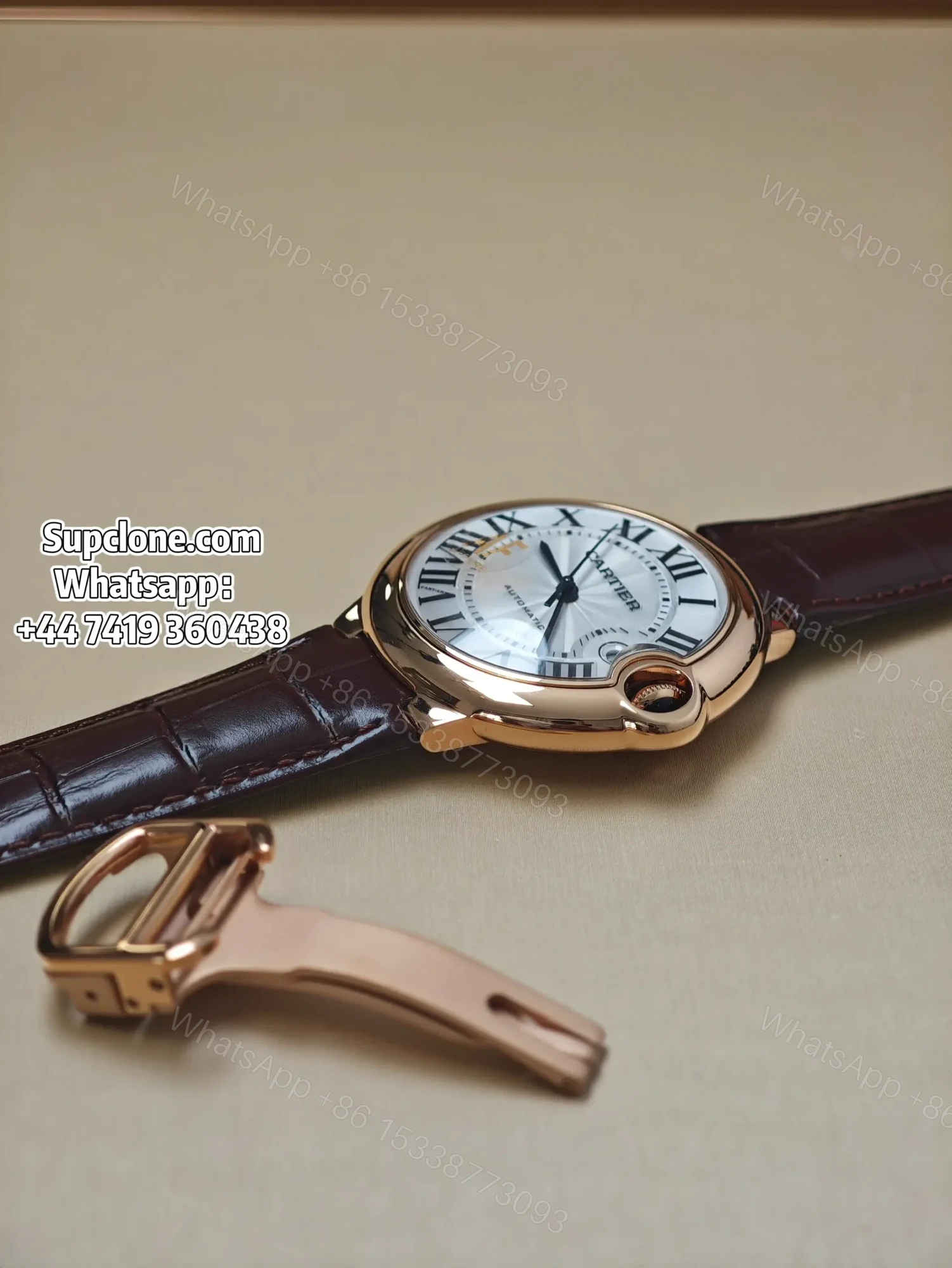 View 3 of Cartier Ballon Bleu WGBB0030 42mm Rose Gold Super Clone Automatic Replica