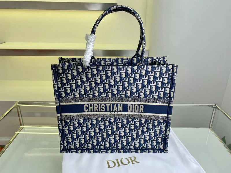View 9 of Christian Dior Book Tote Bag In Dior Oblique Motif Embroidery First Copy | AAA+ Replica