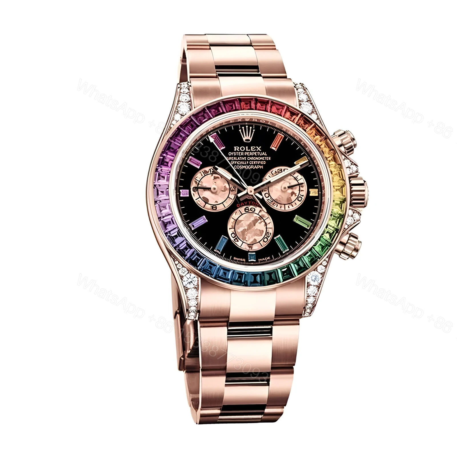 View 2 of Rolex Daytona Cosmograph 116519 Rainbow & Black Dial Replica