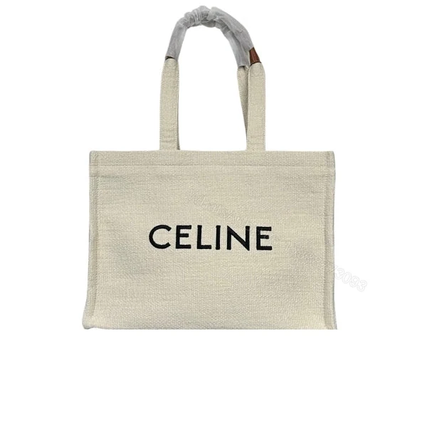 CELINE LARGE CABAS THAIS IN TEXTILE WITH JACQUARD IN WHITE 41CM — view 1
