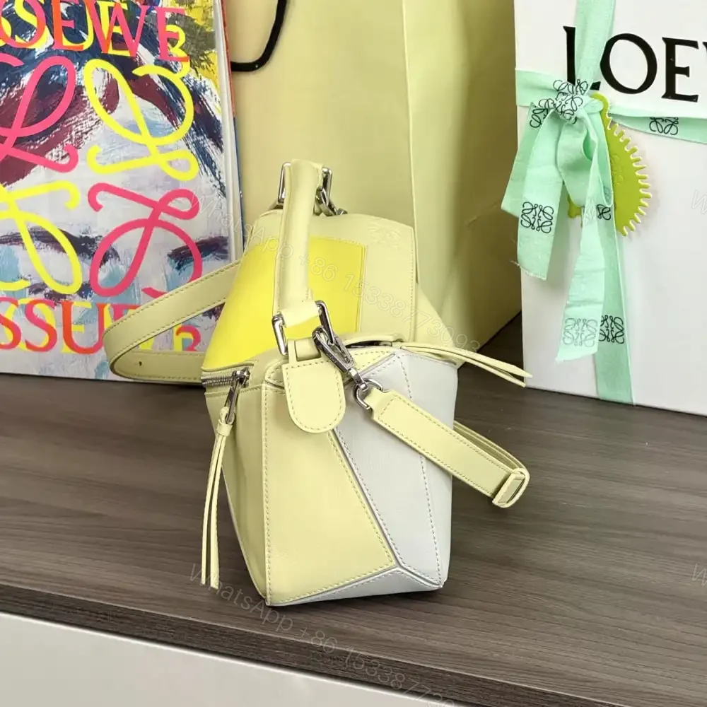 View 3 of 高仿Loewe*Puzzle系列0144幾何拼接手袋黃晶色小號免檢版