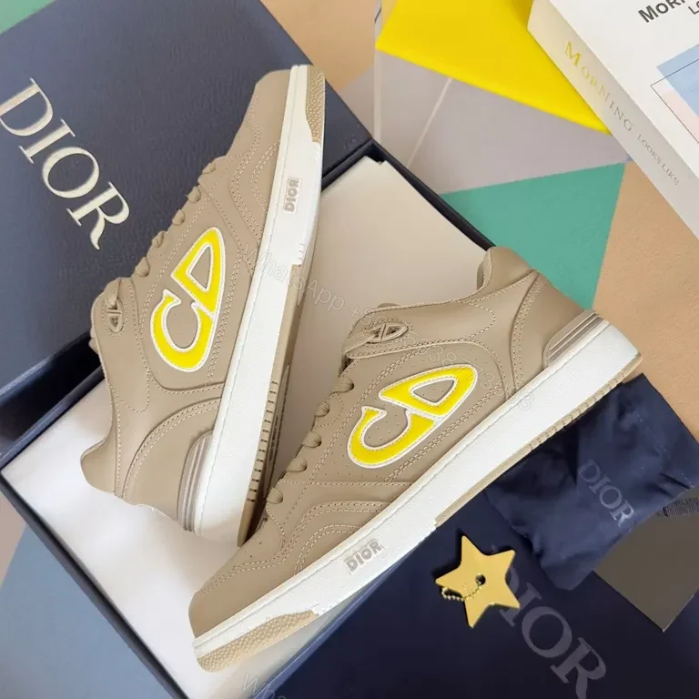 View 6 of Chic Dior-Inspired Low-Top Sneakers, Neutral Palette