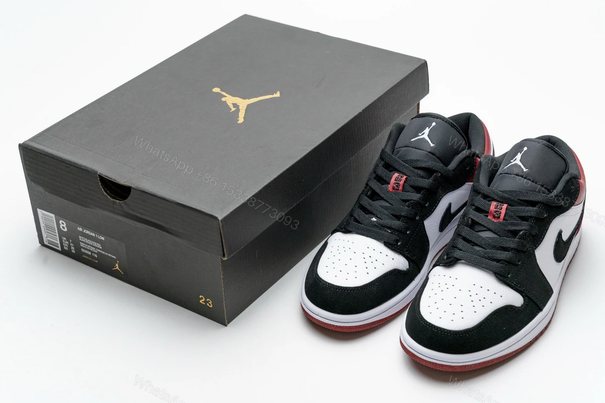 Air Jordan 1 Low Black Toe 553558-116 — view 2