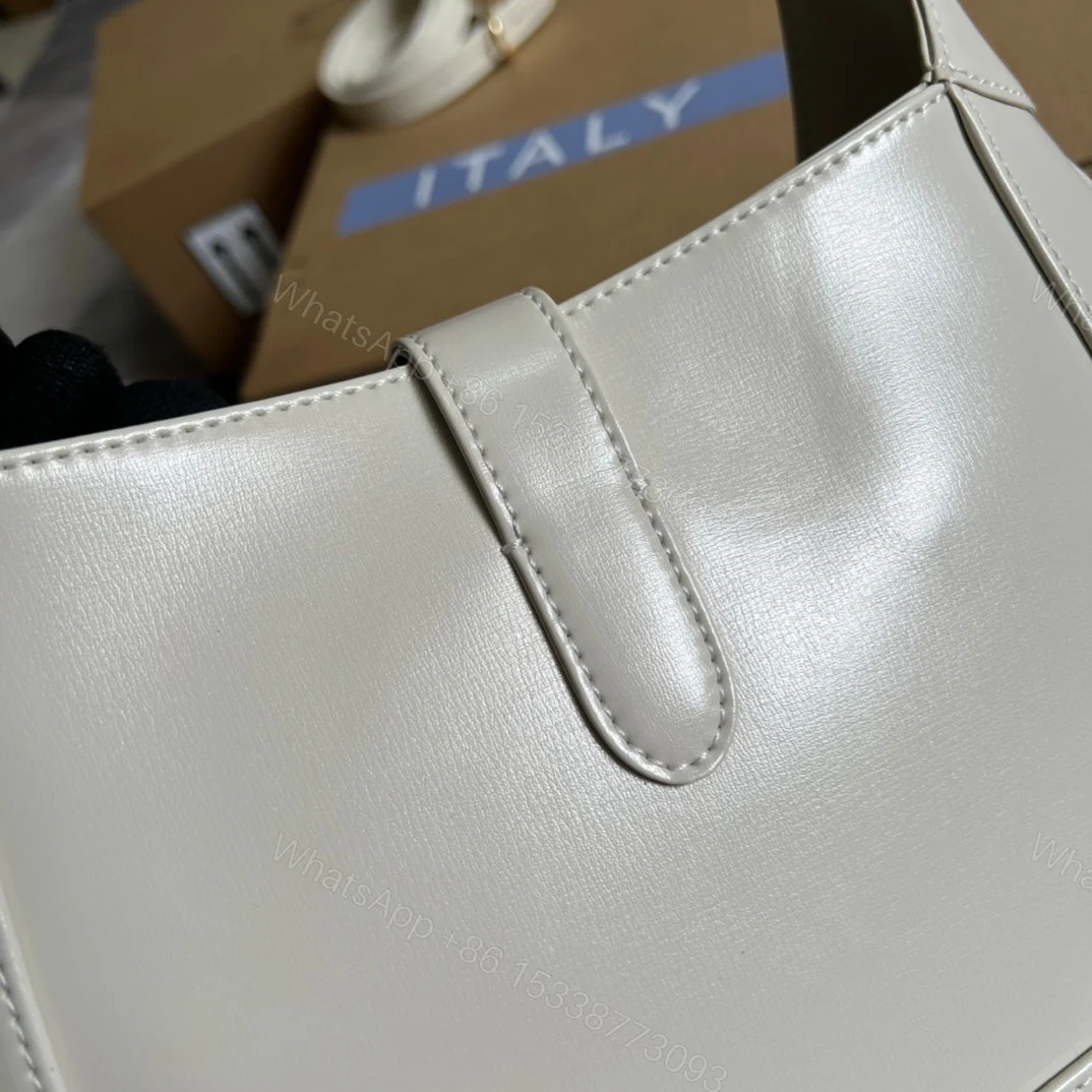 View 6 of GG JACKIE SMALL 28 SHOULDER BAG IN WHITE CALFSKIN