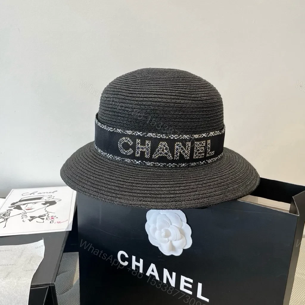 Charcoal Raffia Wide-Brim Hat with Luxe Band — view 1