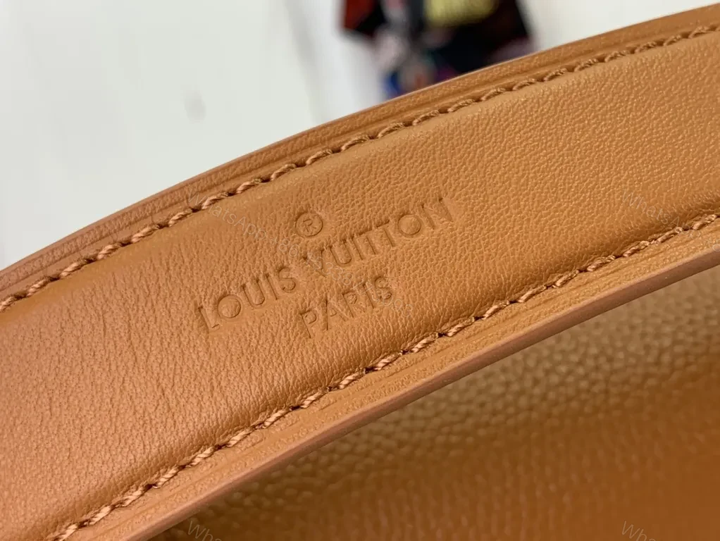 View 5 of Cognac Leather Satchel: Gold-Stud Accent, Structured Style