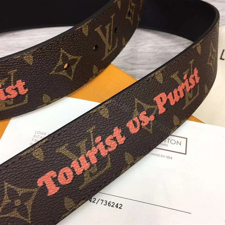 View 6 of LOUIS VUITTON PYRAMIDE 40MM REVERSIBLE BELT MONOGRAM CANVAS RECTO SIDE – B76