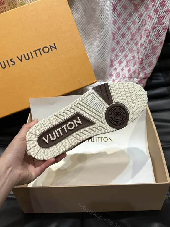 View 2 of Bold Textured High-Top Sneakers with LV Detailing