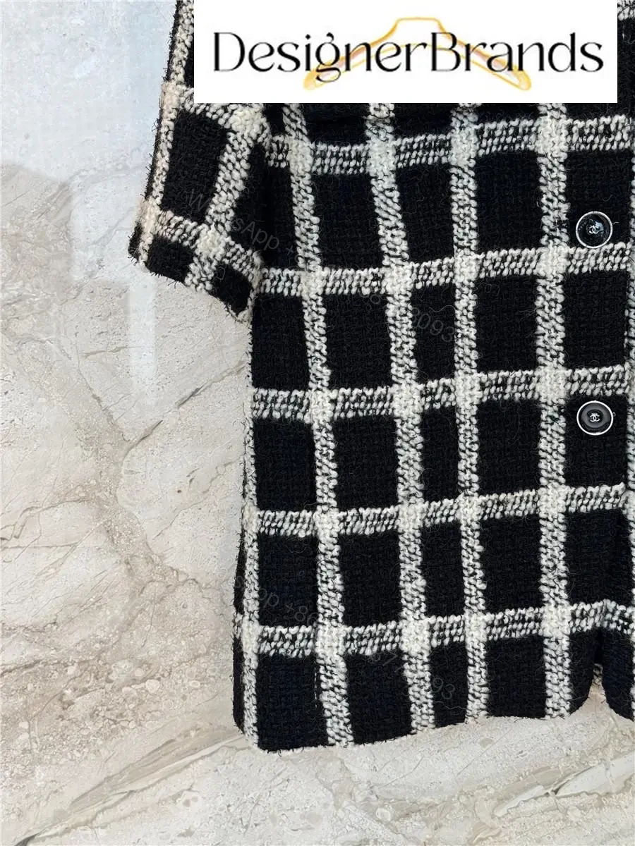 View 6 of Chanel Classic Black and White Plaid Tweed Jacket