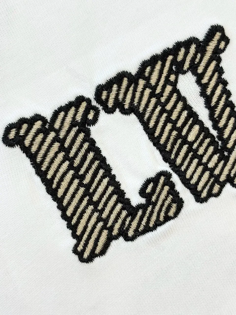 View 8 of White Cotton Structured Polo Tee with Subtle LV Monogram