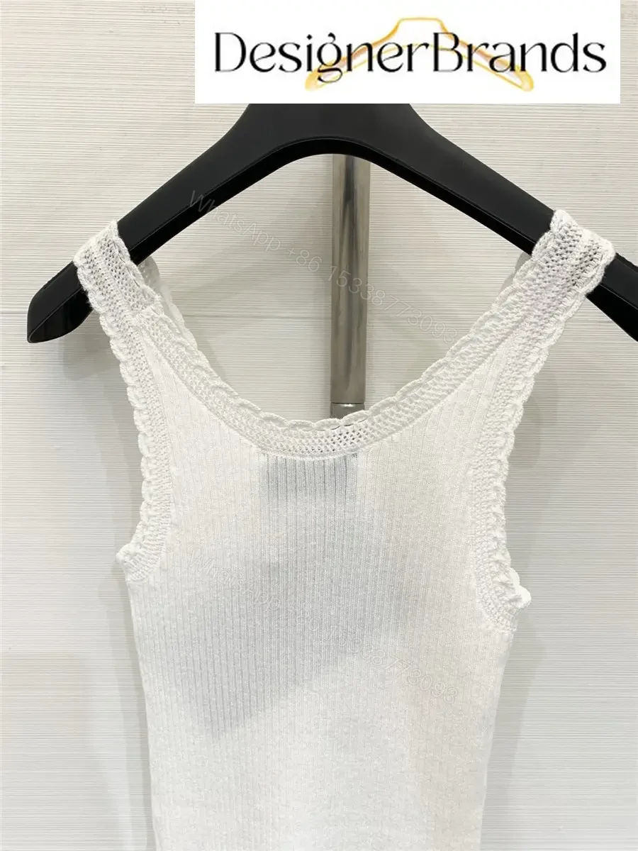 View 5 of Prada White Knitted Racerback Tank Top