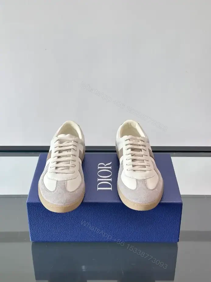 View 3 of DIOR B01 MATCHPOINT SNEAKER GRAY AND WHITE SMOOTH CALFSKIN WITH GRAY SUEDE – CD240