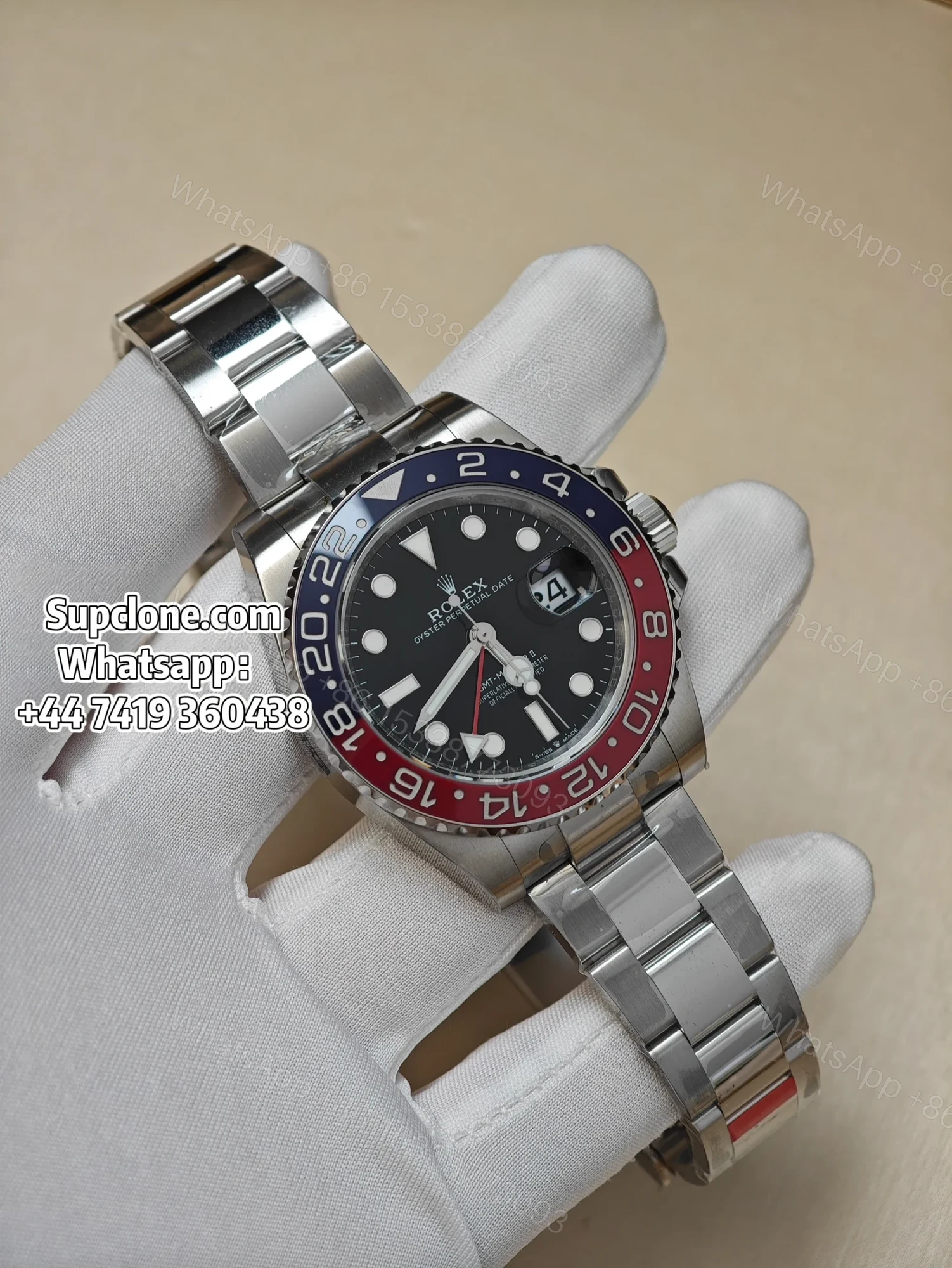 View 2 of Rolex Super Clone Watches 1:1 Pepsi GMT-Master II 126710BLRO DD3285 Oyster V3