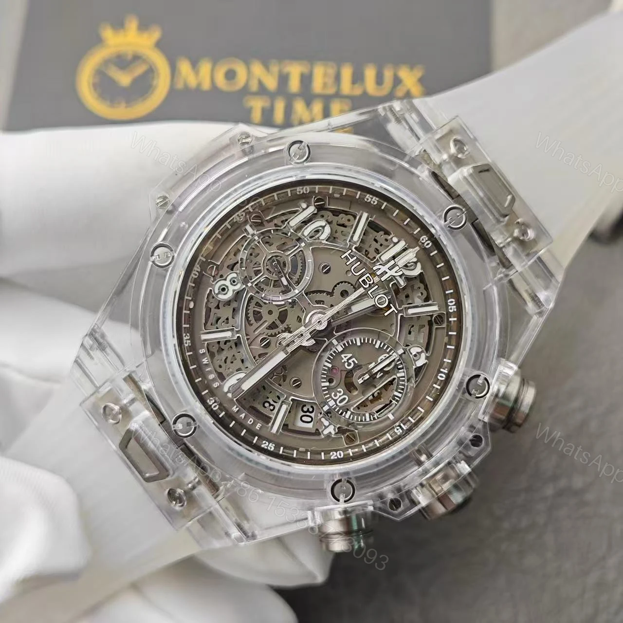 View 8 of Hublot Full Sapphire Replica Best Super Clone