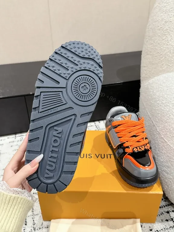 View 4 of Bold Accents Louis Vuittonâ€“Inspired High-Top Sneakers