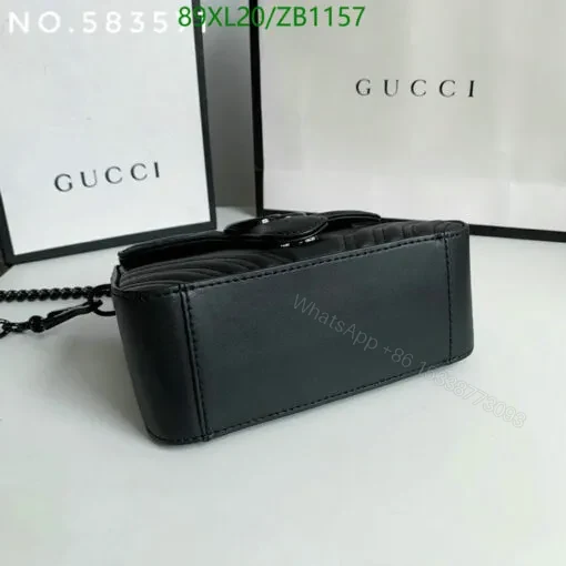 View 4 of Replica Gucci GG Marmont Top Handle Black Bag RGT9425
