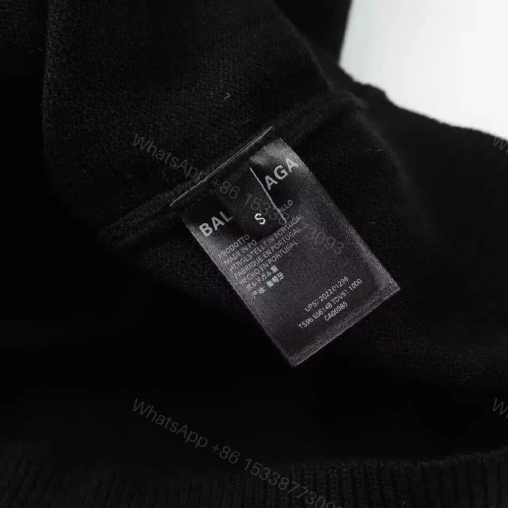View 2 of Cozy Black Knit Sweater – SubtleLogo, Versatile Minimalist Style