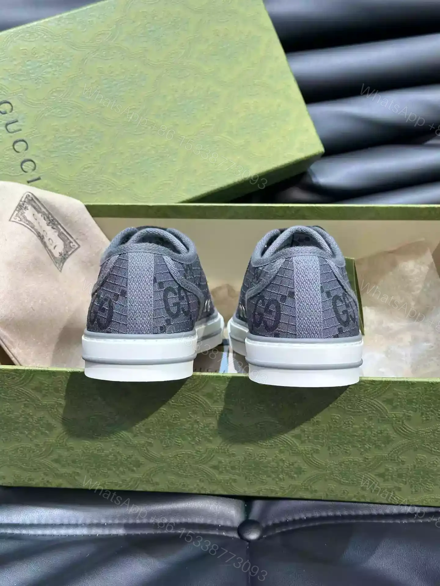 View 6 of GUCCI TENNIS 1977 SHOES SNEAKERS IN DARK GREY/BLACK – GC280