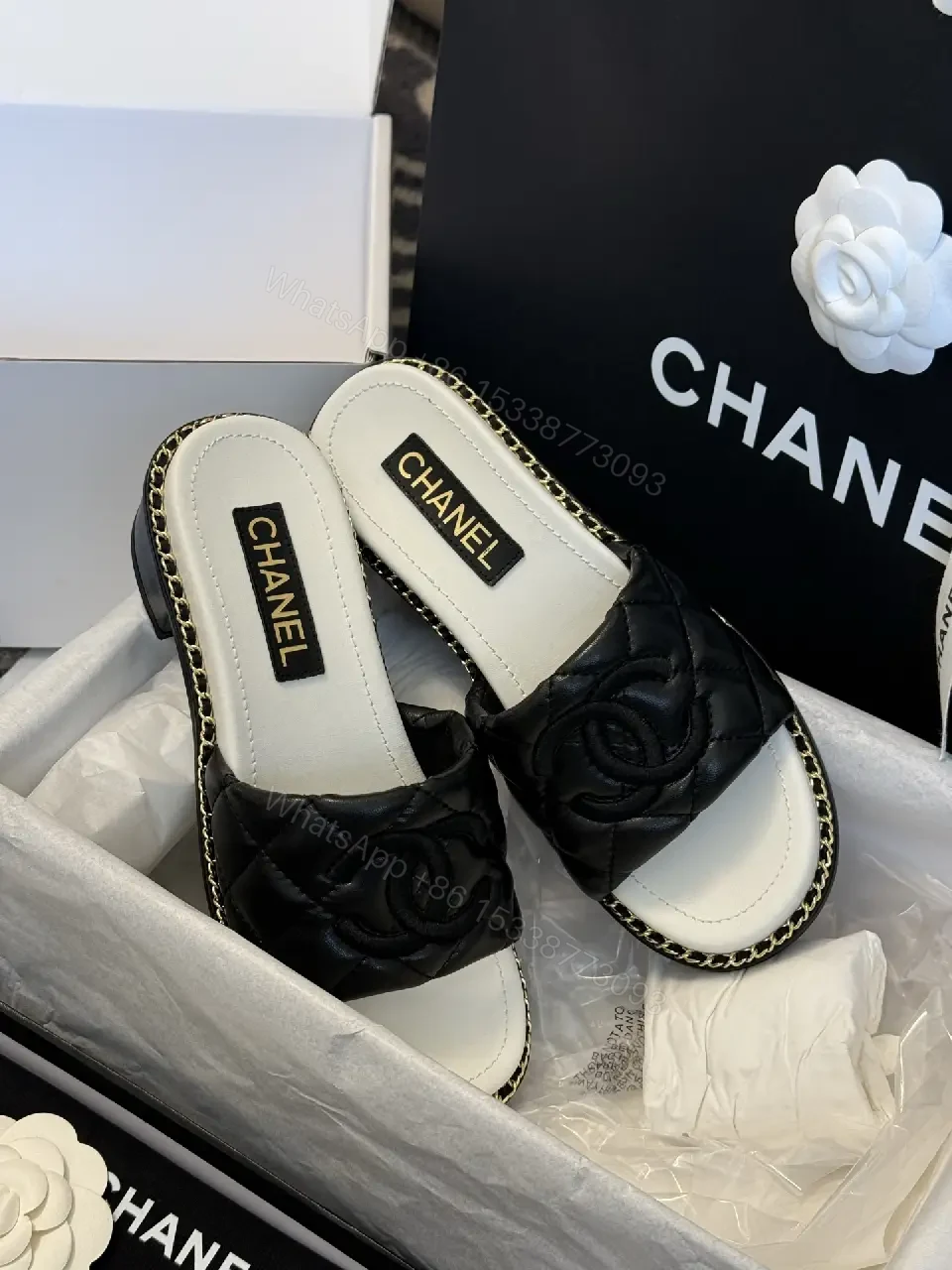 View 7 of Quilted Leather Slide – Lux Comfort, Couture-Inspired