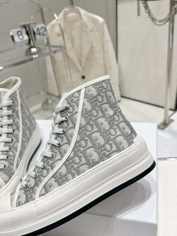 View 3 of Dior-Inspired Texture High-Top Sneakers â€” Luxury, Everyday Use