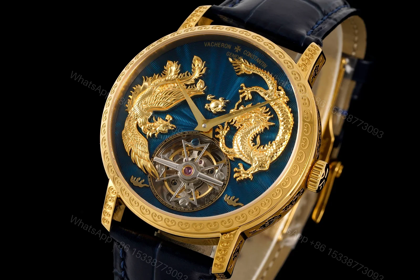 View 2 of Vacheron Constantin Traditionnelle Tourbillon Dragon Phoenix Engraved Dial 41mm Rose Gold Edition RG-VC-TRADITIONNELLE-DRAGON-PHOENIX-RG-41