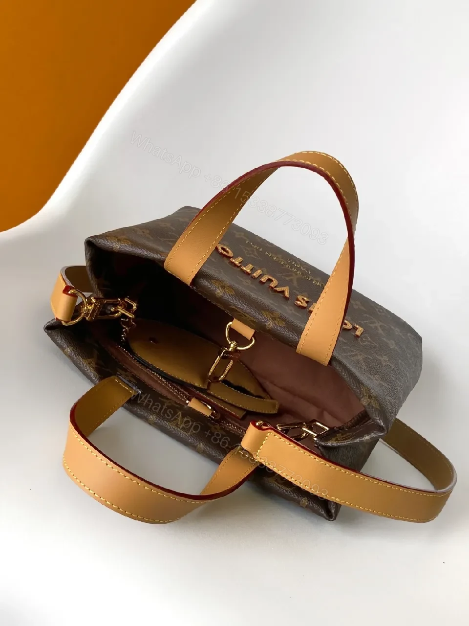 View 5 of Structured Monogram Canvas Tote: Modern Luxury, Everyday Versatility