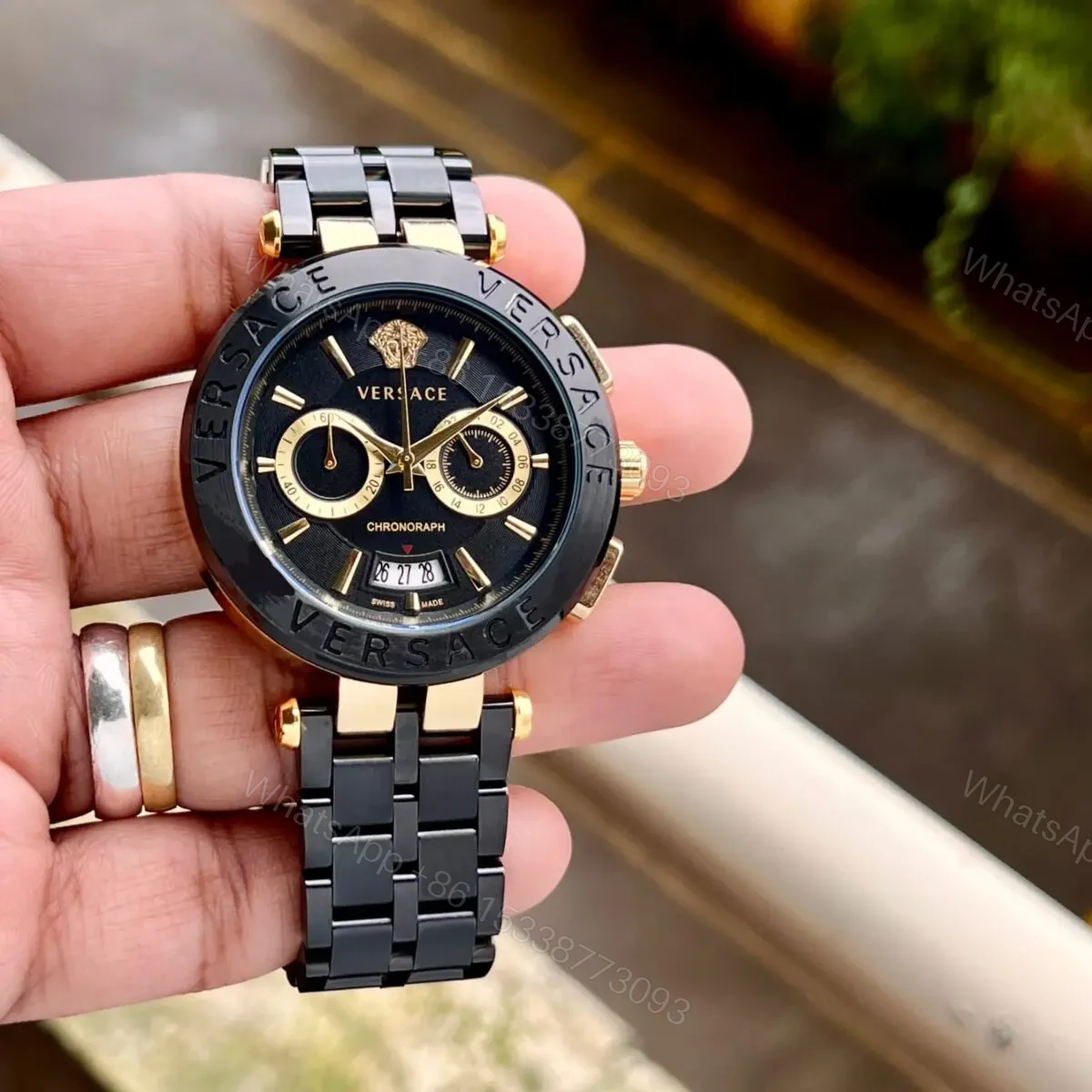 View 2 of Brand: Versace For: Men Collection: Premium Collection Model: Aion Chronograph Dial Size: 45mm