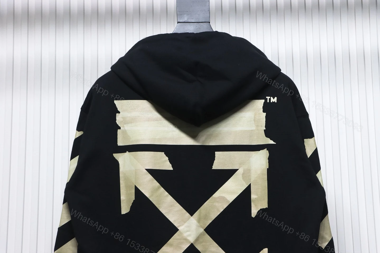 View 5 of Off-White Yellow Rubber Strip Zipper Hoodie