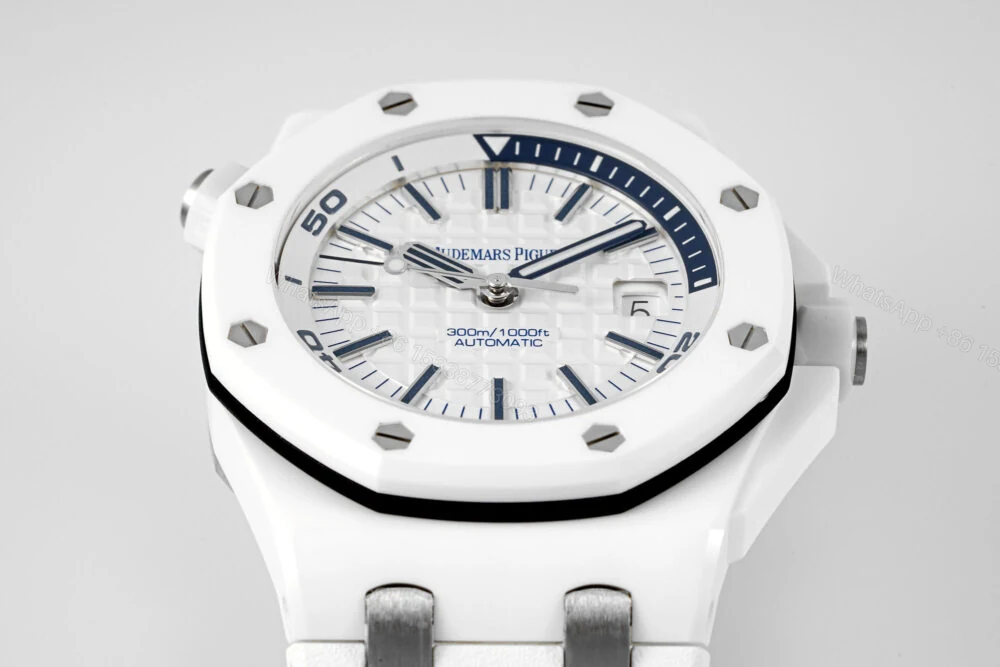 View 3 of Royal Oak Offshore Diver 15707 White Ceramic APSF 1:1 Best Edition SA3120 Super Clone