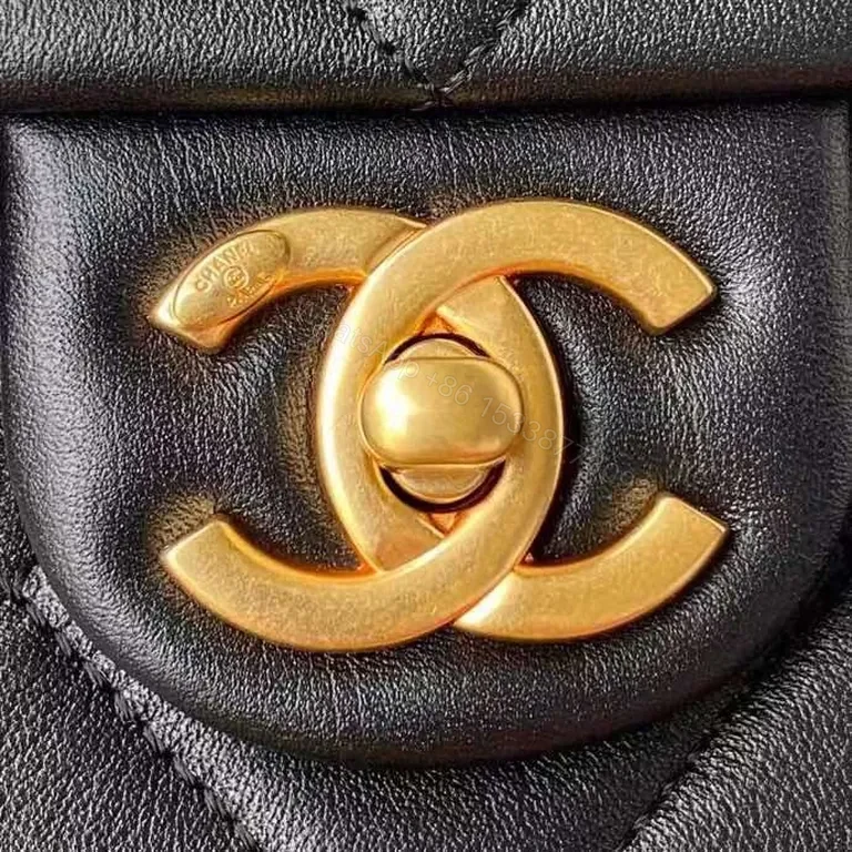 View 9 of Black Quilted Leather Bag, Gold Chain, Luxury, Iconic Hardware Bag