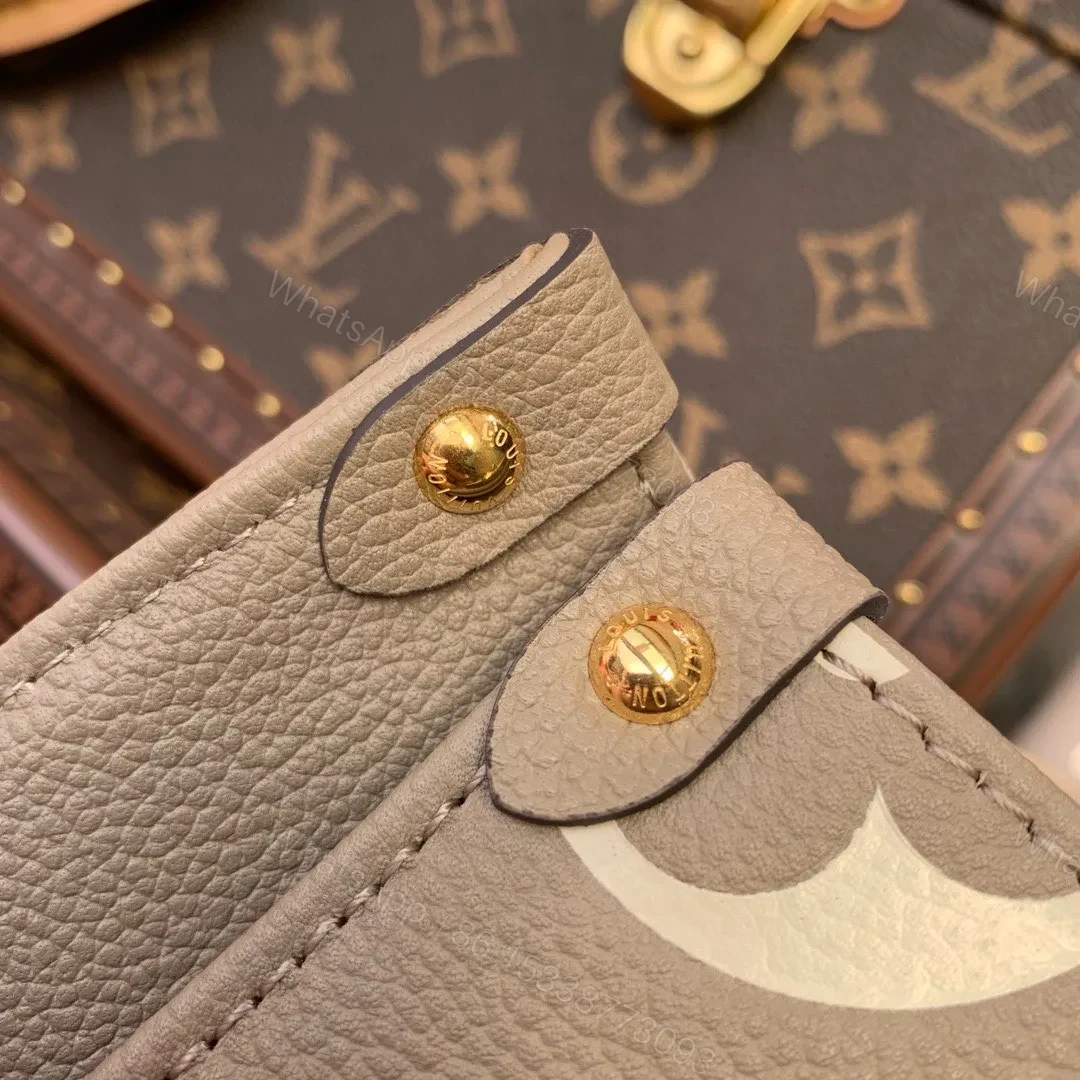 View 5 of Louis Vuitton LV Onthego Woman’s Grey Cowhide Leather Handbags 25cm