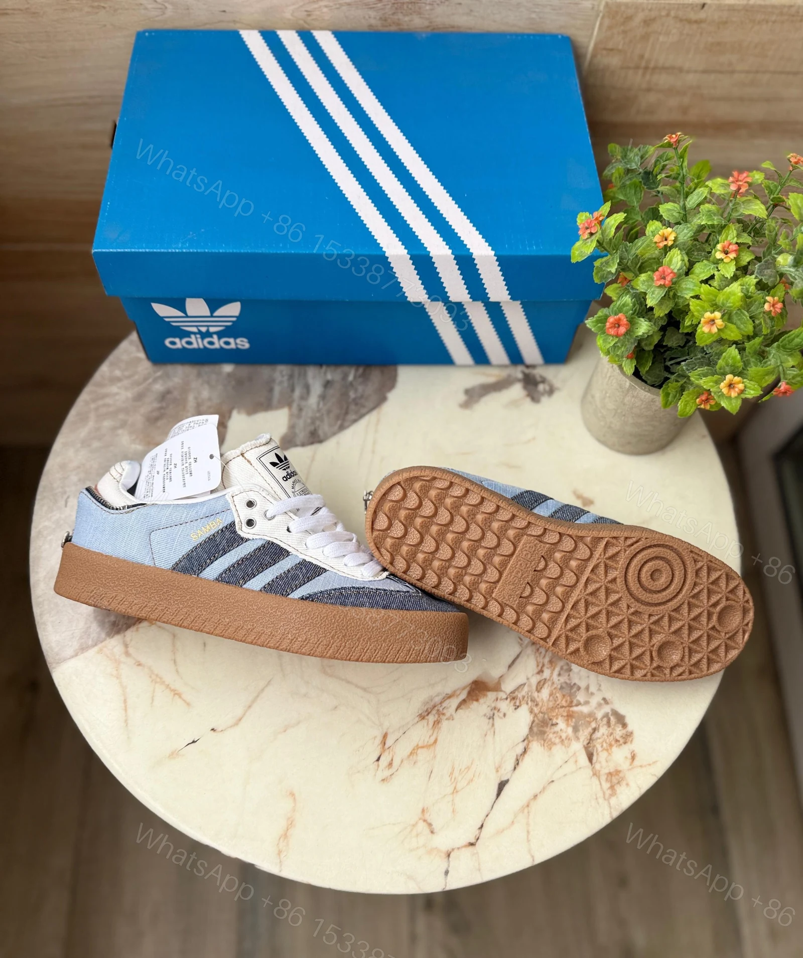View 8 of NEW ADIDAS OG x ATOMS SAMBA STACKED DENIM REPLICA SHOES