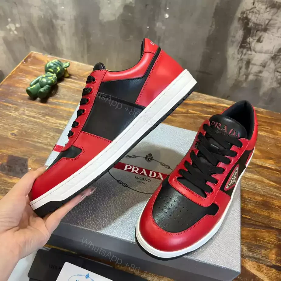 View 8 of PRADA DOWNTOWN LEATHER SNEAKERS RED – PRD093