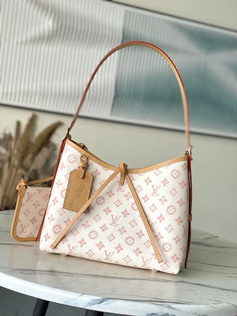 Soft Pink Monogram Hobo Bag: Everyday Luxe Delight — view 1