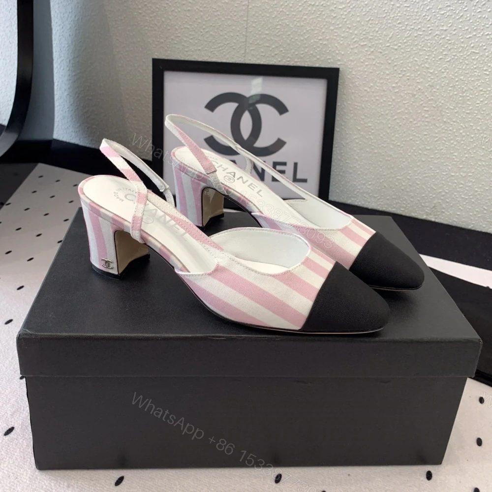 View 2 of 高仿Chanel*G31320A套腳露跟休閒單鞋粉色5.5CM免檢版