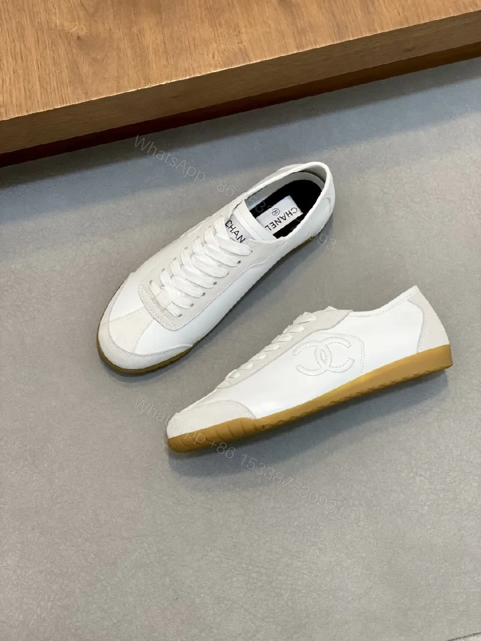 View 7 of Minimalist White Leather Sneakers, Subtle Detail, Everyday Luxury Shoes