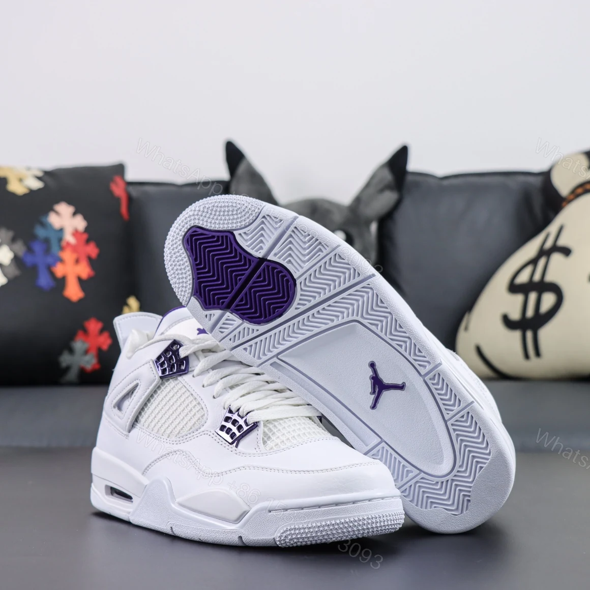 View 3 of Air Jordan 4 Retro Metallic Purple Reps