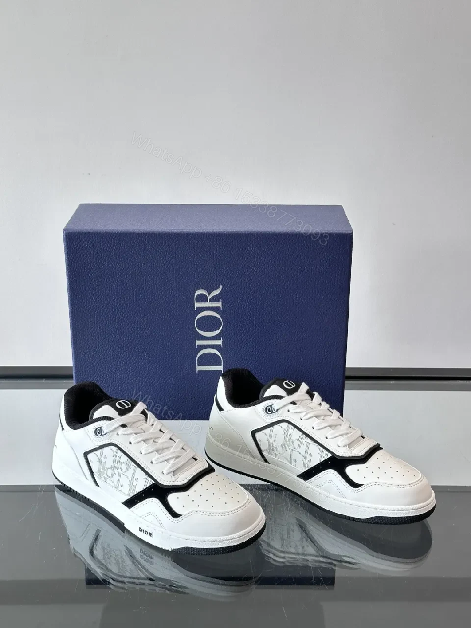 View 4 of White-Black Leather Sneaker with Graphic Texture, Cushioned Comfort