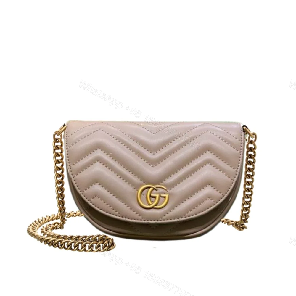 Gucci GG Marmont Matelassé Chain Mini Bag Beige 20Cm — view 1