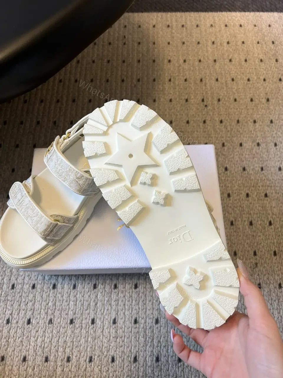 View 9 of Metallic Sandals: Luxe-Texture, Velcro Strap Comfort Platform