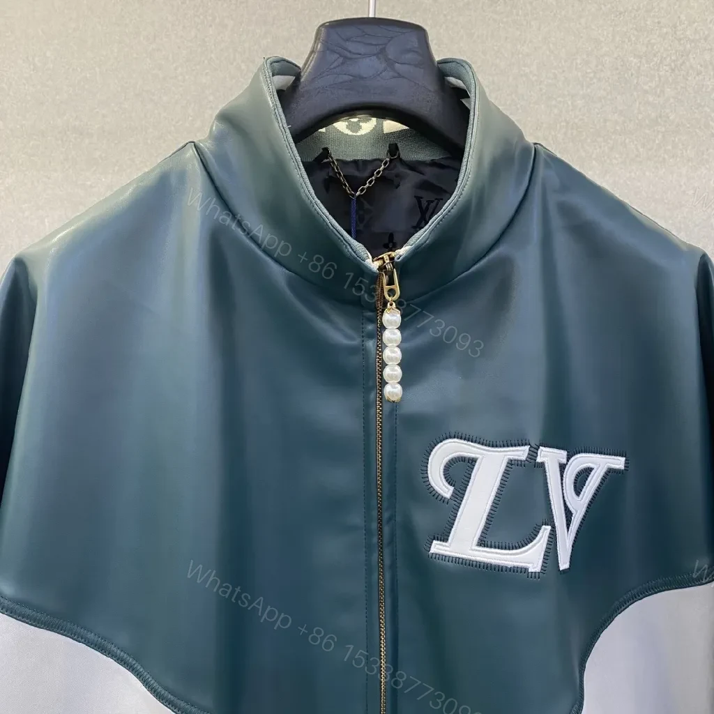 View 6 of Two-Tone Monogram Accent Jacket with LV Detail