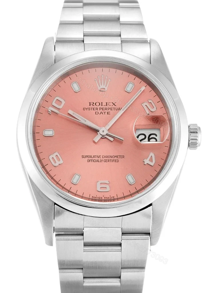 Replica Rolex Oyster Perpetual Date Salmon Dial 15200 34 mm — view 1