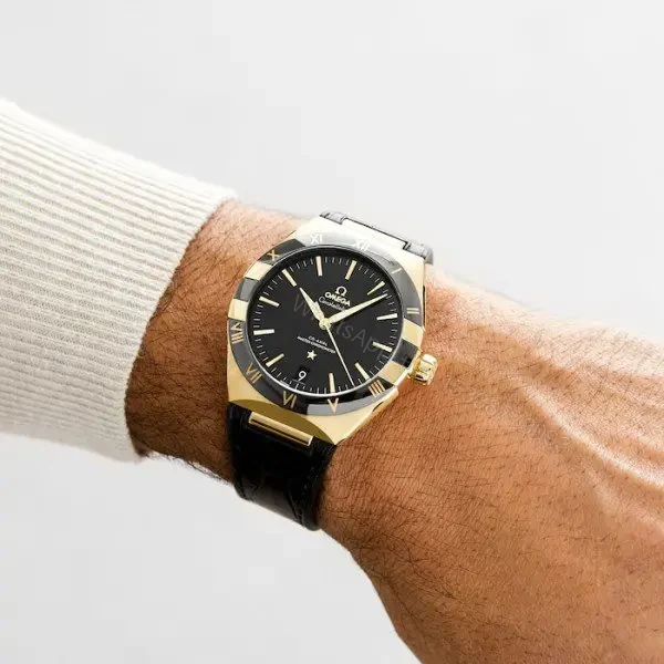 View 13 of Replica Omega Constellation Men Automatic Black Leather Watch O13163412101001