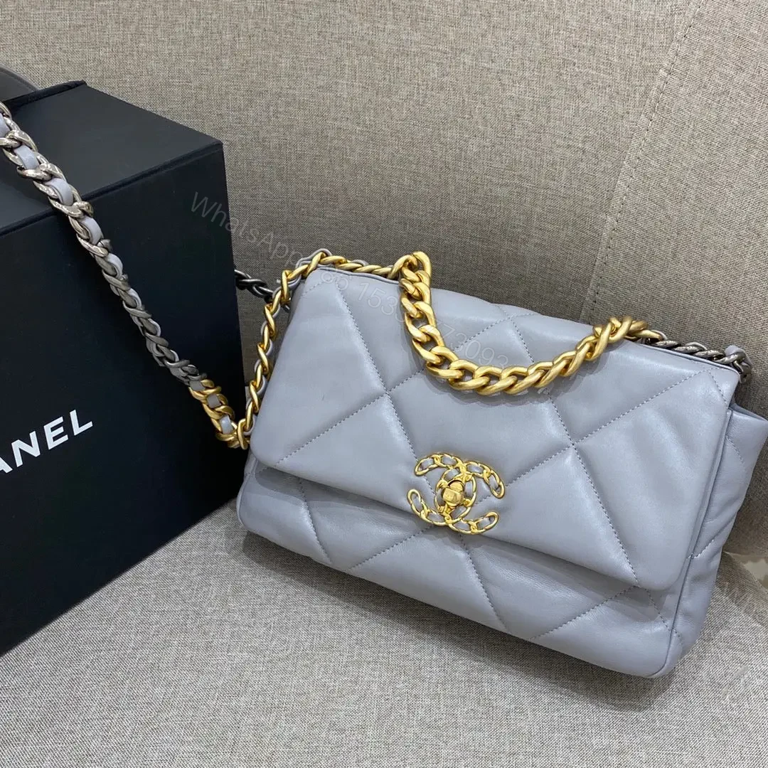 View 3 of CHANEL 19 Bag Small Light Grey