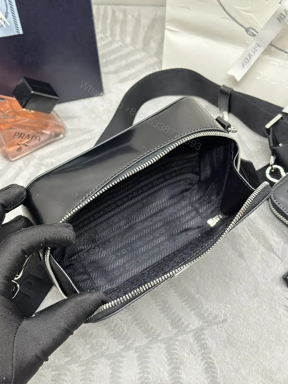 View 9 of Black Coated-Fabric Crossbody All-Day Luxury Set