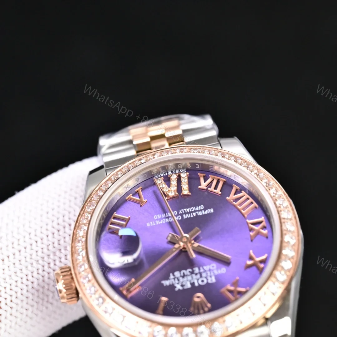 View 6 of Rolex Datejust 31 Stainless Steel Rose Gold Diamond Aubergine – Roman Dial Jubilee 278381RBR-0020
